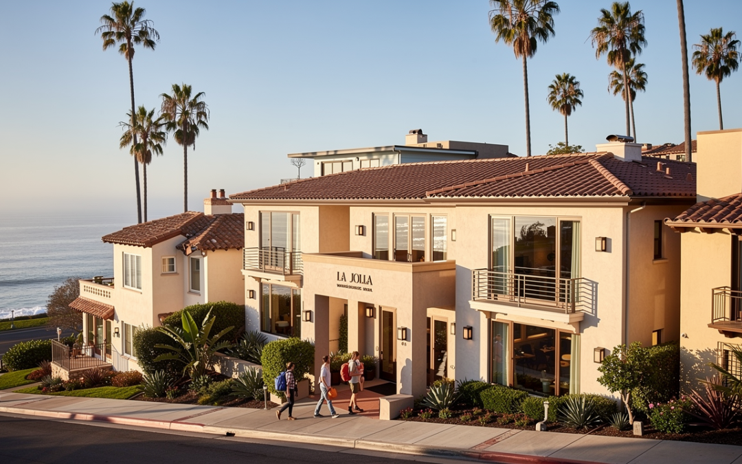 Boutique hotel near Encinitas on La Jolla coastal bluff overlooking Pacific Ocean