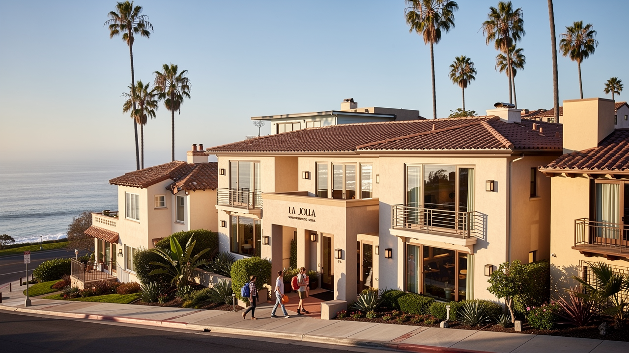 Boutique hotel near Encinitas on La Jolla coastal bluff overlooking Pacific Ocean